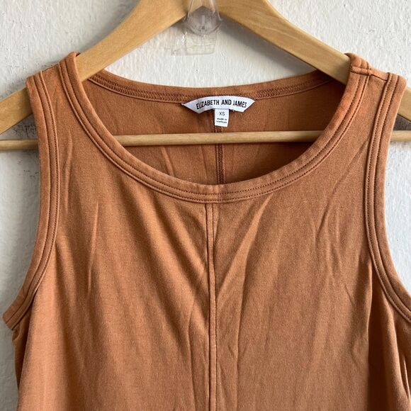 ELIZABETH AND JAMES Calfan Orange Sleeveless T-Shirt Midi Dress Womens XS - Picture 4 of 7